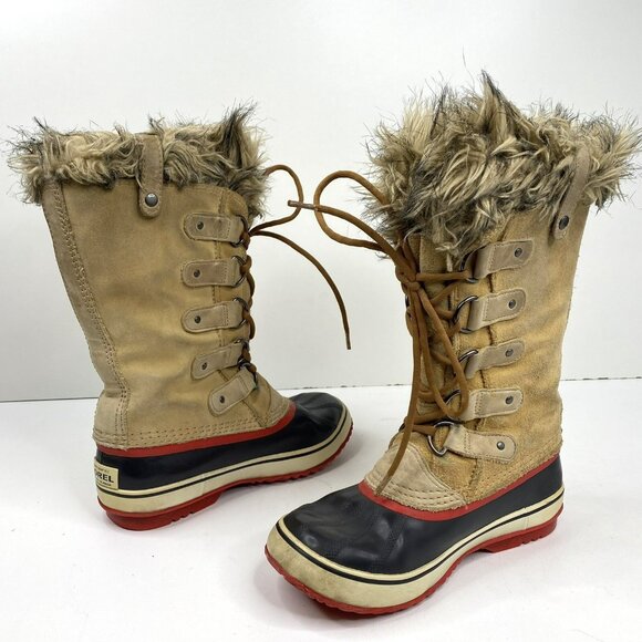 Sorel Boots Womens Sz 7 Joan Of Arctic Tan Leather Waterproof Winter NL1540-227 - Picture 5 of 8